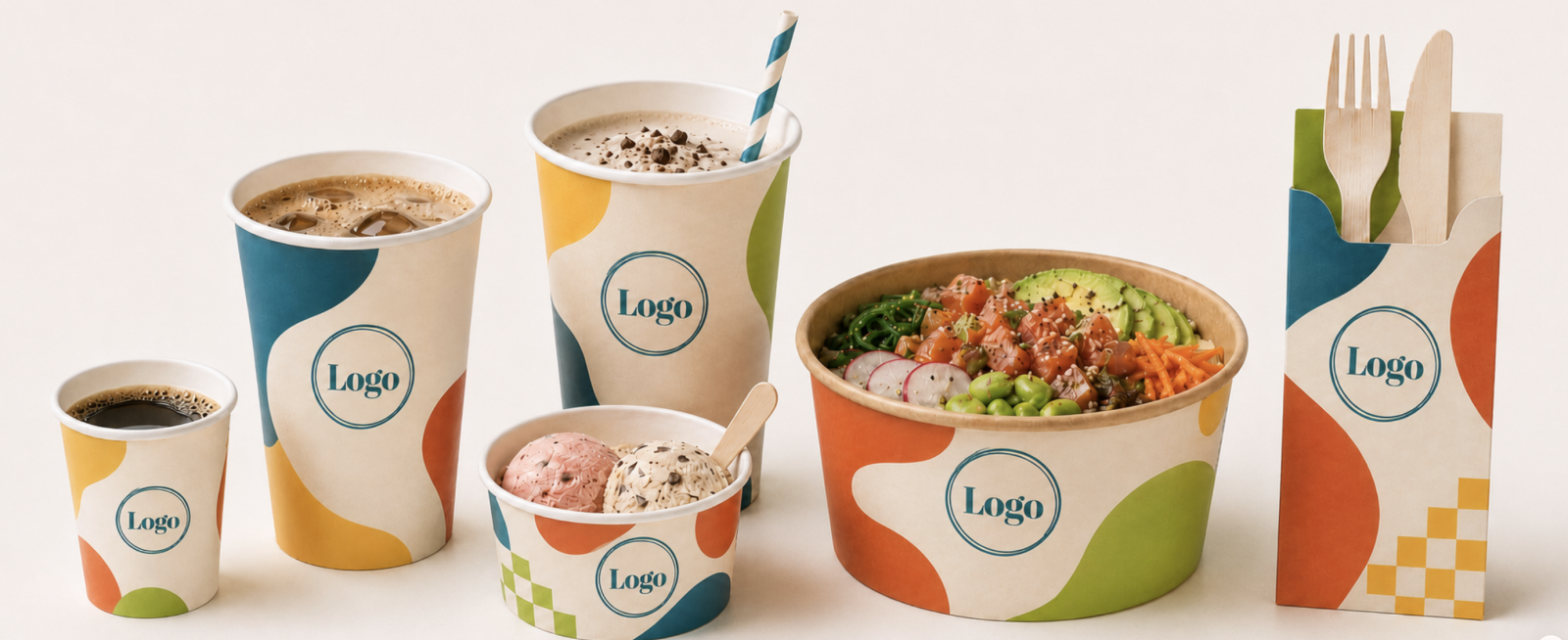Laat je beker, bestekzakje of sushibowl bedrukken