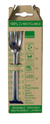 Vork Leaves® (rvs) - Herbruikbaar - 165 mm - 20 st/ds