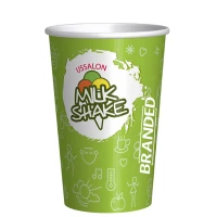 Milkshakebekers bedrukken Karton/PE 400cc/16oz Volvlak