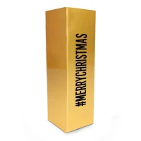 Kerst wijnflesdoos + magneetsluiting Goud - 30x10x10cm - 25 stuks