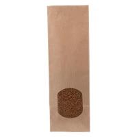 Blokbodemzak KRAFT met rond venster - 80 + 50 x 250 mm - 500 stuks