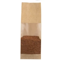 Blokbodemzak KRAFT 120+70x330 mm met rechthoekig venster - 60my - 1000 stuks