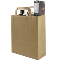 Papieren tas plat handvat - Bruin - 22x10x28cm - 250 st/ds.