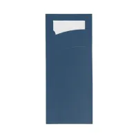 Pochette bestekzakje Blauw met servet 85x190mm - 1.000 st/ds.