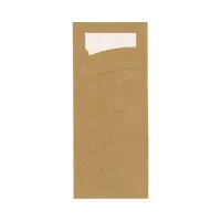 Pochette bestekzakje Bruin met servet 85x190mm - 1.000 st/ds.