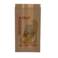 Papieren zak 1 pond kraft (Nr. 1) – groente en fruit ‘Altijd Vers’ – Doos 10 kg