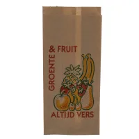 Papieren zak 0,5 pond kraft (Nr. 0) – groente en fruit ‘Altijd Vers’ – Doos 10 kg