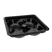 Menubak APET Zwart - 182x182x40mm - 1.000 st/ds.