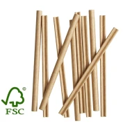 Roerstaafjes papier FSC® Kraft 110mm Ø6mm in dispenser 500 stuks