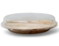 Palmblad Schaal + rPET Deksel Rond 2V/ ø230mm - 100 st/ds.