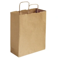 Papieren Tasjes Bruin/Kraft 24x10x32cm - 250 st/ds.