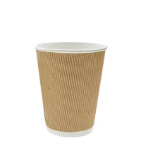 Kartonnen Koffiebeker Ripple Kraft 300cc/12oz - 500 st/ds.