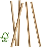 Roerstaafjes papier FSC® Kraft 140mm Ø6mm in dispenser 500 stuks