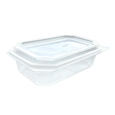 Plastic Bakje met vast (klap)deksel 1000cc - 147x225x65mm - 300 st/ds.