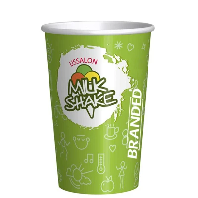 Milkshakebekers bedrukken Karton/PE 400cc/16oz Volvlak