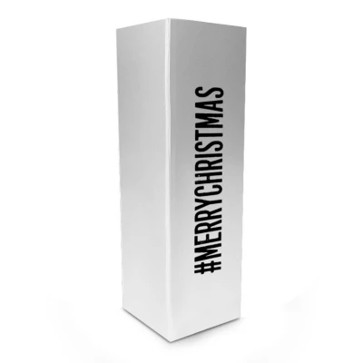 Kerst wijnflesdoos + magneetsluiting Zilver - 30x10x10cm - 25 stuks