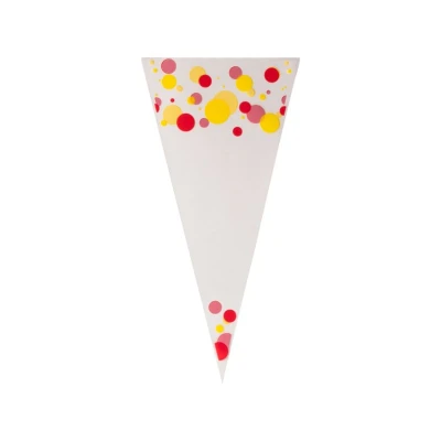 Puntzak Stip Rood/Geel - 180 x 370 mm - 0,5 pond - 1.000 stuks