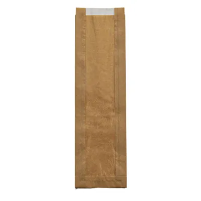 Stokbroodzak Kraft + venster - 10x4x35cm - 1.000 st/ds