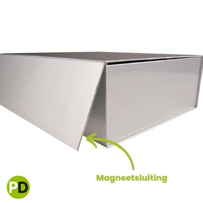 Confetti magneetdoos - Kraft - Wit (35 x 25 x 10) - 25 stuks