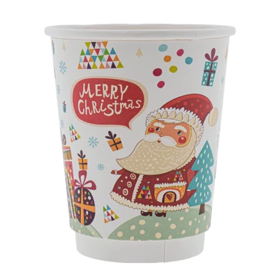 Dubbelwandige papieren beker: Kerstmis 300cc - 500 stuks