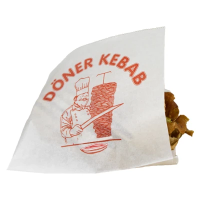 Döner Kebab zakjes 16x16 cm - wit - vetwerend - 1.000 st/ds
