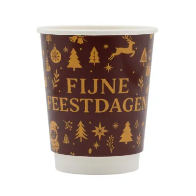 Koffiebeker Dubbelwandig Fijne Feestdagen 200cc/8oz - 500 st/ds.