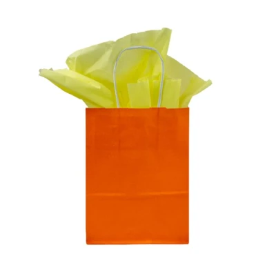 Papieren tas gedraaid handvat - Oranje - 22x10x30cm - 250 st/ds.