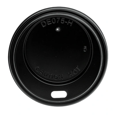 Deksel Zwart (PS) voor beker 70mm/6oz-7oz - 1.000 st/ds.