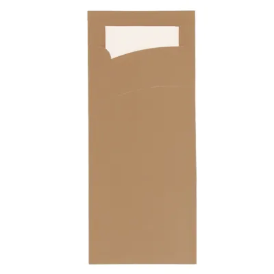 Pochette bestekzakje Crème met servet 95x220mm - 1.000 st/ds.