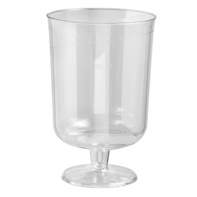 Plastic Wijnglas op voet 175cc (PS) - 612 st/ds.