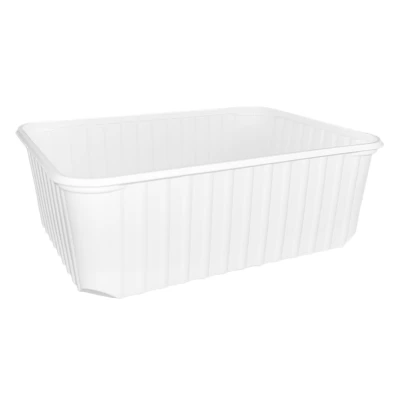 Food Tray PP 690/1000cc Wit 180x135x60mm - 400st/ds.