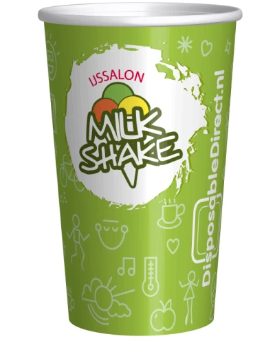 Milkshakebekers bedrukken Karton 500cc/20oz Volvlak