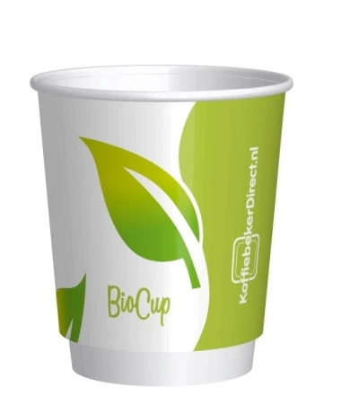 Dubbelwandige BIO drinkbekers bedrukken 200cc/8oz