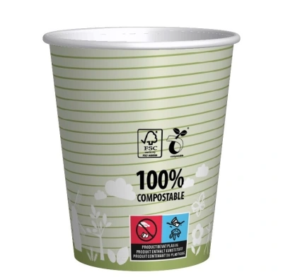 Koffiebeker BIO 200cc/8oz (karton/PLA) - 1.000 st/ds.