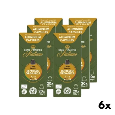 Koffiecups - Espresso Organica - Gran Maestro - 6x20st