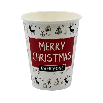 Kartonnen koffiebeker Kerst 200cc/8oz - 2.400 st/ds.