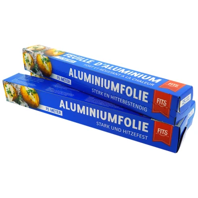 Aluminiumfolie in Cutterbox 30cm x 25m 11 micron - 24 st/ds.